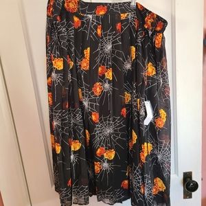 Spider web floral goth halloween skirt